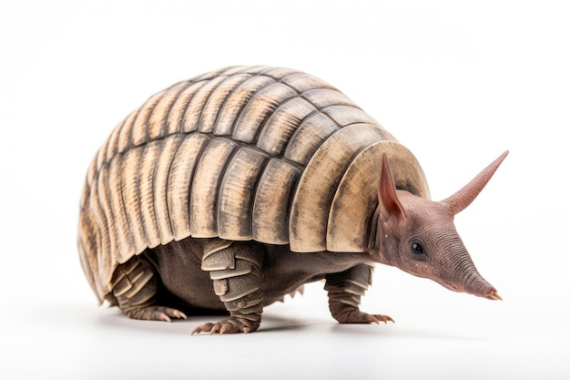 Armadillo isolato su un backgroubnd bianco