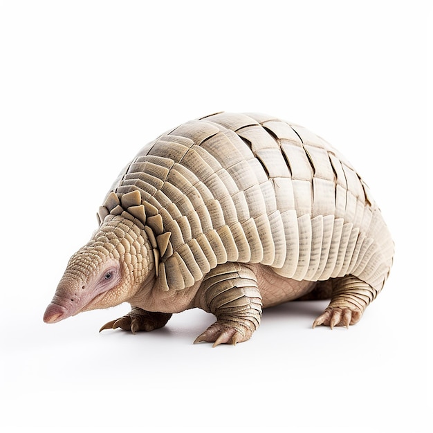 Armadillo ritratto ad alta risoluzione su sfondo bianco