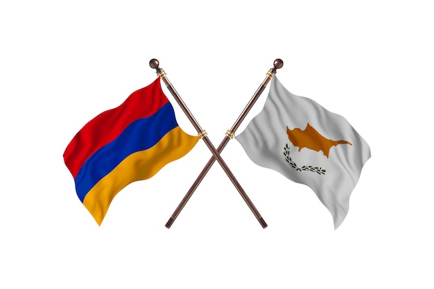 Armenia contro Cipro due paesi bandiere Background