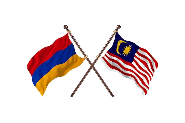 Armenia contro Malesia due paesi bandiere Background