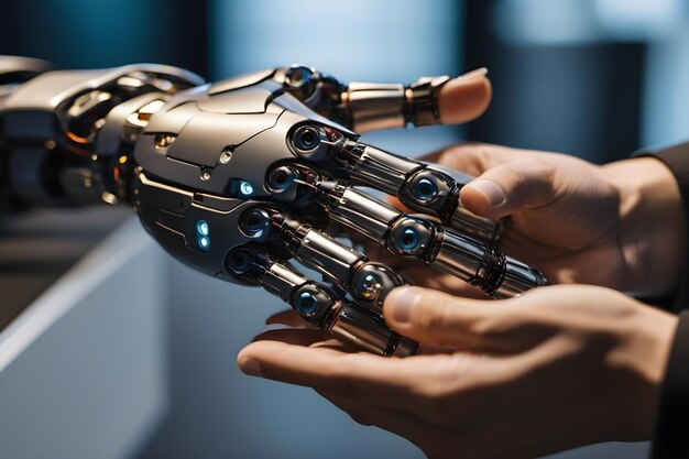 Armonia delle mani Collaborazione tra robot e uomo
