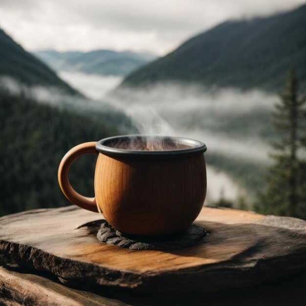 Aroma del bosco Incontro ravvicinato con un momento di caffè