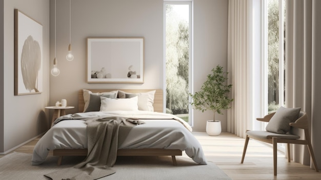 Arredamento camera da letto casa interior design stile scandinavo moderno