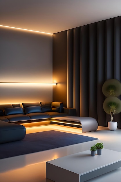 Arredamento minimalista e illuminazione ambientale