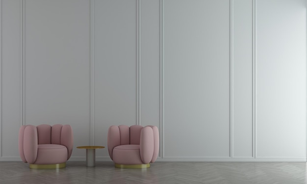 Arredamento mockup del soggiorno moderno. Fondo lussuoso dell'appartamento. Rappresentazione 3D