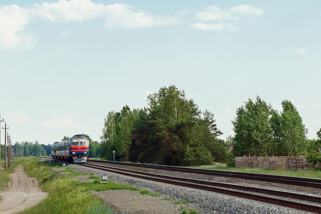 Arrivo del treno contro la natura