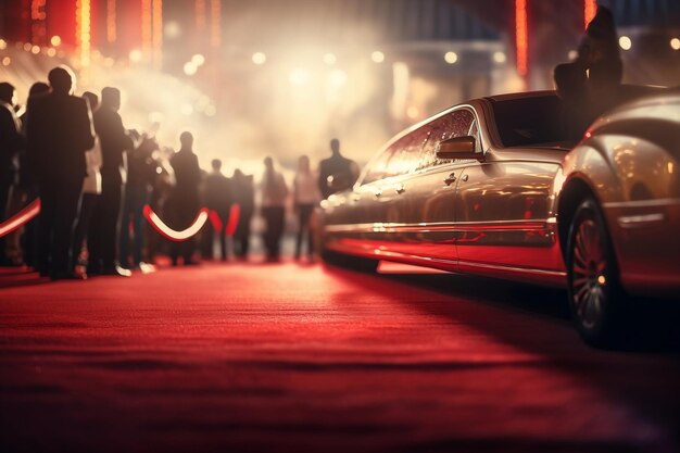 Arrivo esclusivo VIP con limousine Ingresso sul tappeto rosso Generative AI