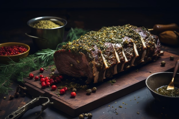 Arrosto di costolette di Garam Masala con pistacchio