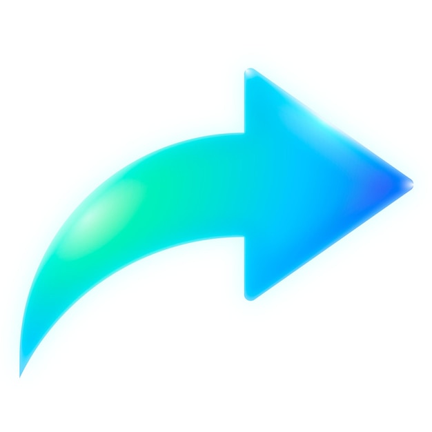 Arrow png icon sticker design luminoso al neon su sfondo trasparente