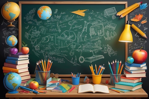 Art back to School background discovery education banner design Copy space