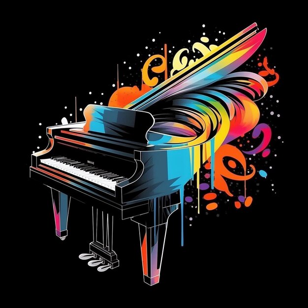 Art mashup colorato per pianoforte