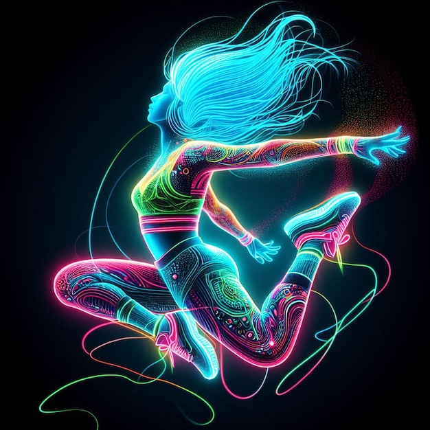 arte al neon di una ballerina