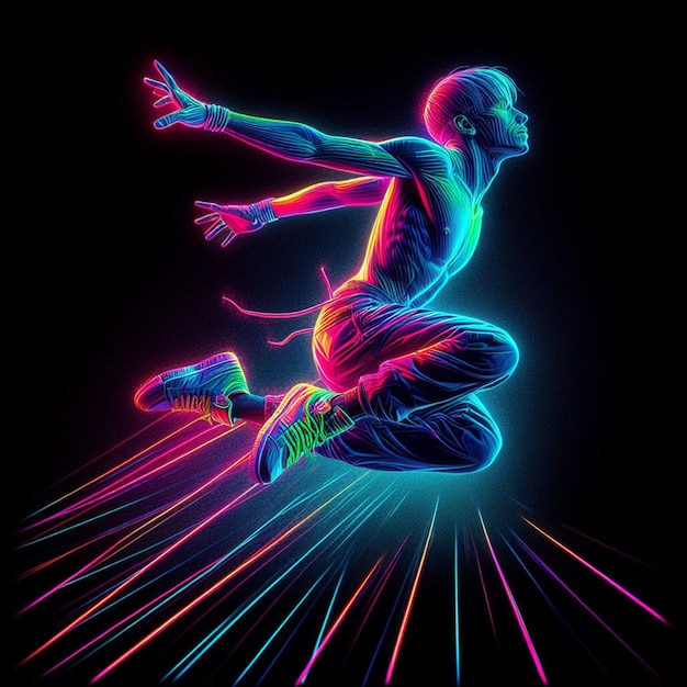 arte al neon di una ballerina