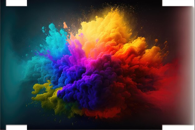Arte astratta di esplosione vibrante cornice multicolore