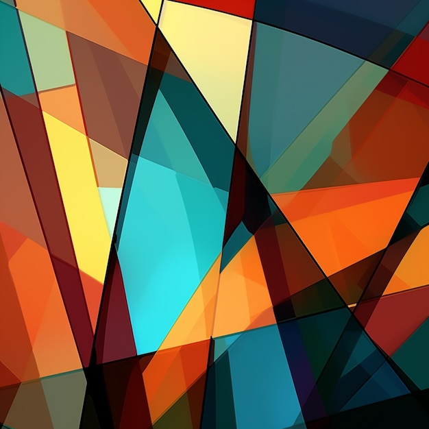 arte astratta di un disegno geometrico colorato con uno sfondo nero