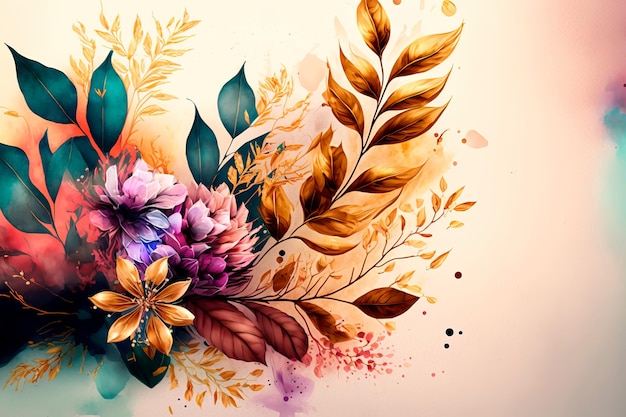 Arte astratta sfondo fiore acquerello per poster banner IA generativa