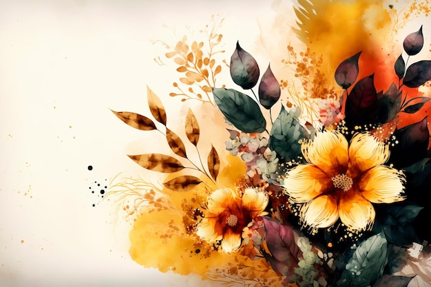 Arte astratta sfondo fiore acquerello per poster banner IA generativa