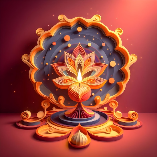 Arte cartacea astratta il mondo della luce colorata di Diwali