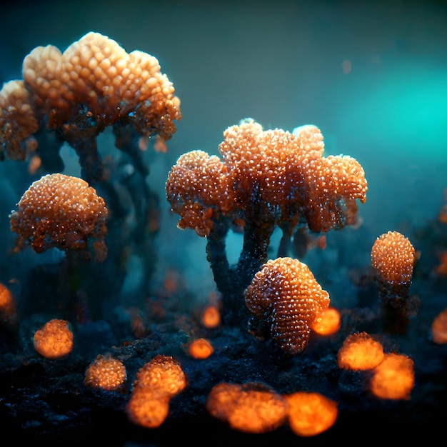 Arte colorata di struttura del corallo alieno