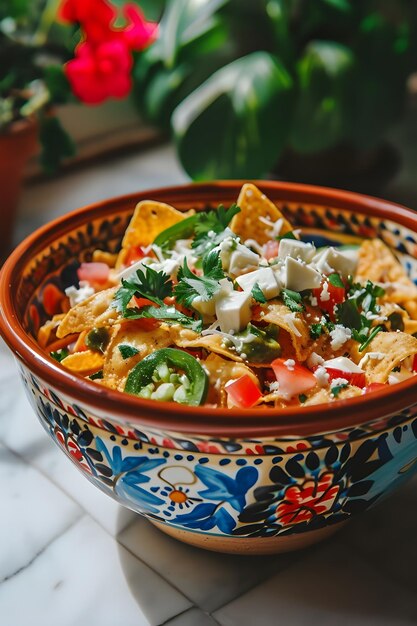 Arte culinaria messicana Ceramica artigianale che mostra la magia di Chilaquiles