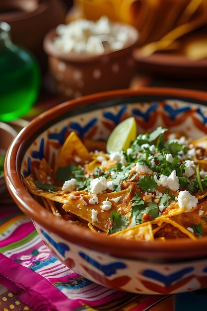 Arte culinaria messicana Ceramica artigianale che mostra la magia di Chilaquiles