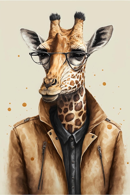 Arte da parete giraffa antropomorfa