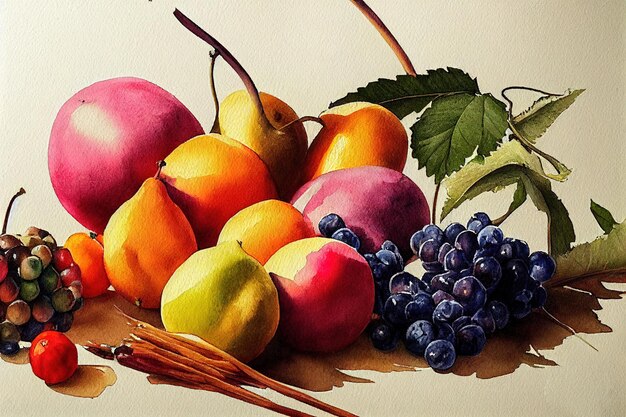 Arte del colore di frutta e verdura