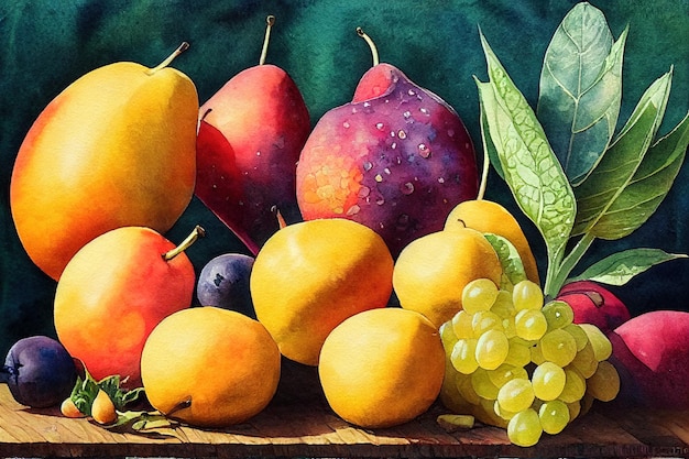 Arte del colore di frutta e verdura