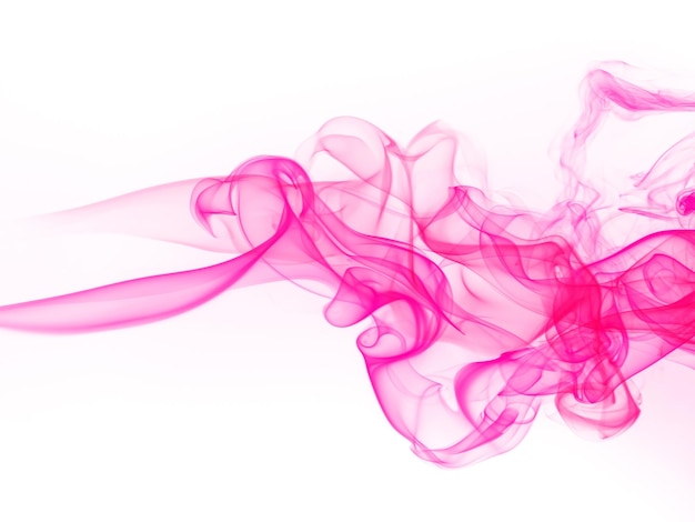 Arte del fumo rosa astratto su sfondo bianco movimento del colore dell'inchiostro