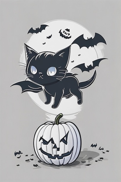 Arte del gatto di Halloween