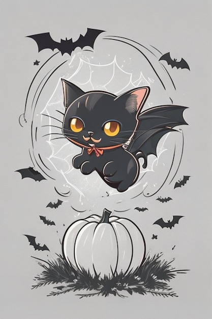 Arte del gatto di Halloween