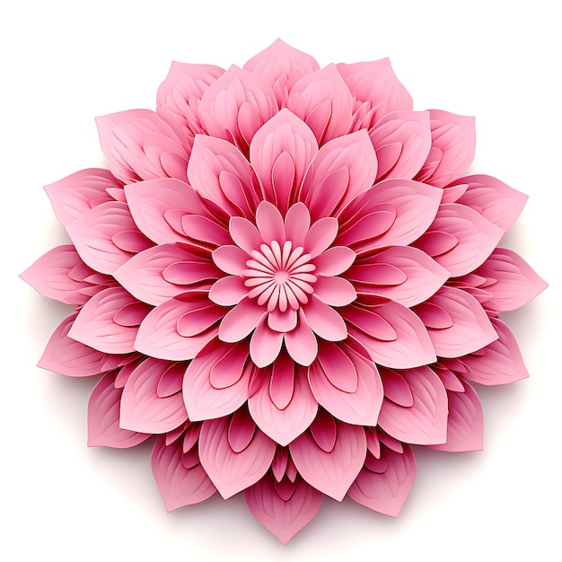 Arte del mandala a fiori rosa 3D