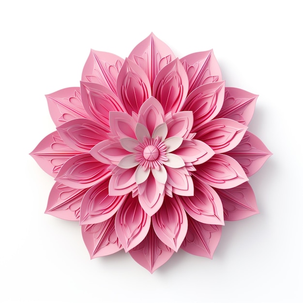 Arte del mandala a fiori rosa 3D