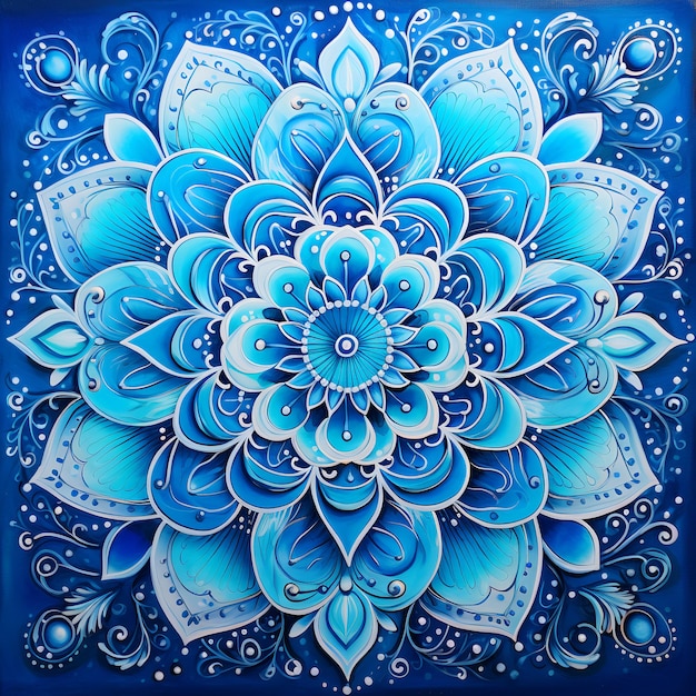 Arte del Mandala in blu