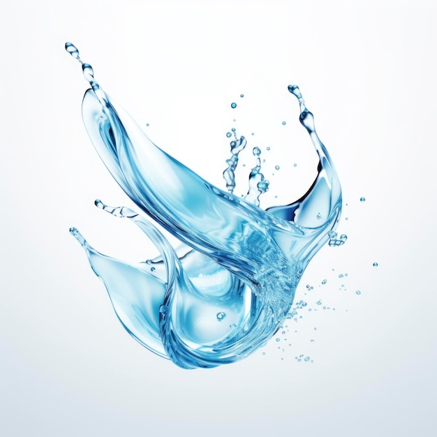 Arte del movimento fluido degli spruzzi d'acqua blu