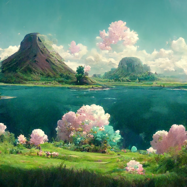 Arte del paesaggio in stile anime