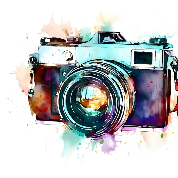 Arte dell'acquerello della fotocamera