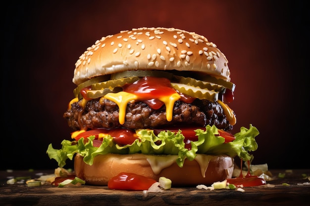 Arte dell'hamburger fast food