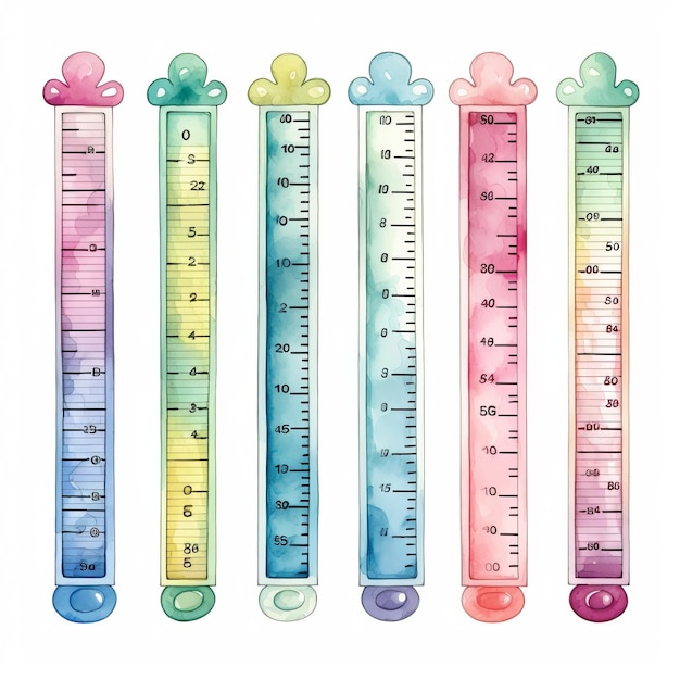 Arte della temperatura dei fluidi Termometri ad acquerello vibranti Clipart