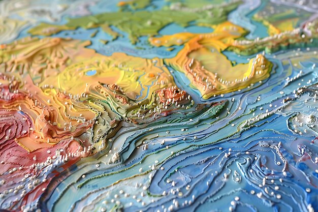 Arte della terra realizzata a mano che rappresenta i cambiamenti climatici