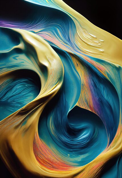 Arte di consistenza liquida colorata generata dall'intelligenza artificiale