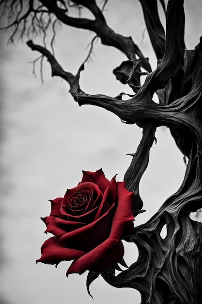 arte di una rosa rossa