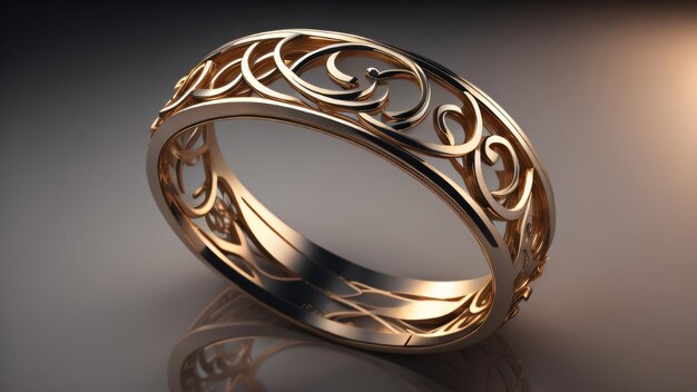 Arte digitale Arti Oro design anello cavallo falco Ornamento d'oro Illustrazione
