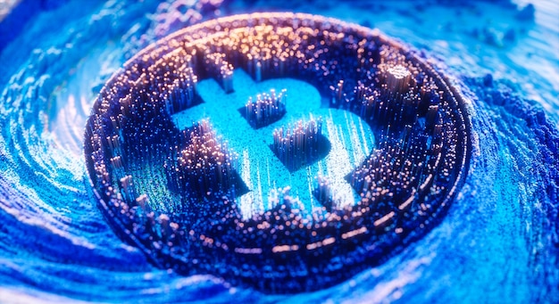 Arte digitale Bitcoin Logo simbolo della criptovaluta