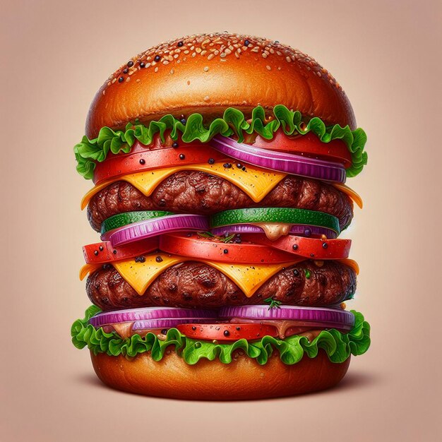 arte digitale del cheeseburger