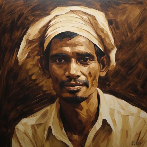 Arte digitale del contadino indiano