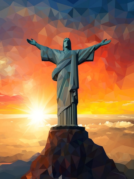 arte digitale della statua del Cristo Redentore a Rio de Janeiro