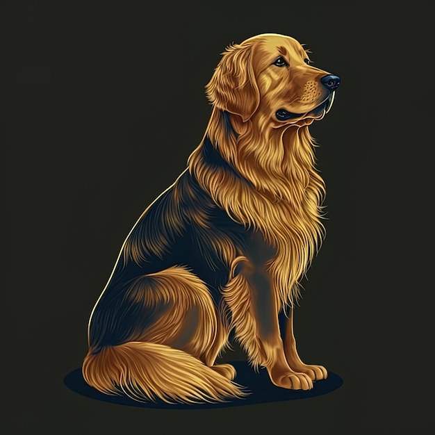 Arte digitale Golden Retriever ad alta risoluzione