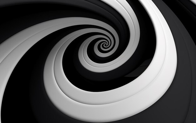 Arte digitale in bianco e nero modello a spirale astratto nel design moderno