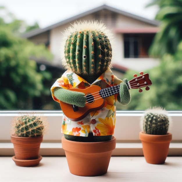 Arte divertente dell'illustrazione del cactus